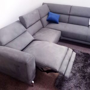 Fallini - Grey Fabric corner reclining sofa 7