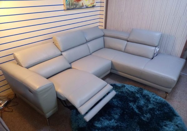 Grey Angled 5 Seater with Leg Rest