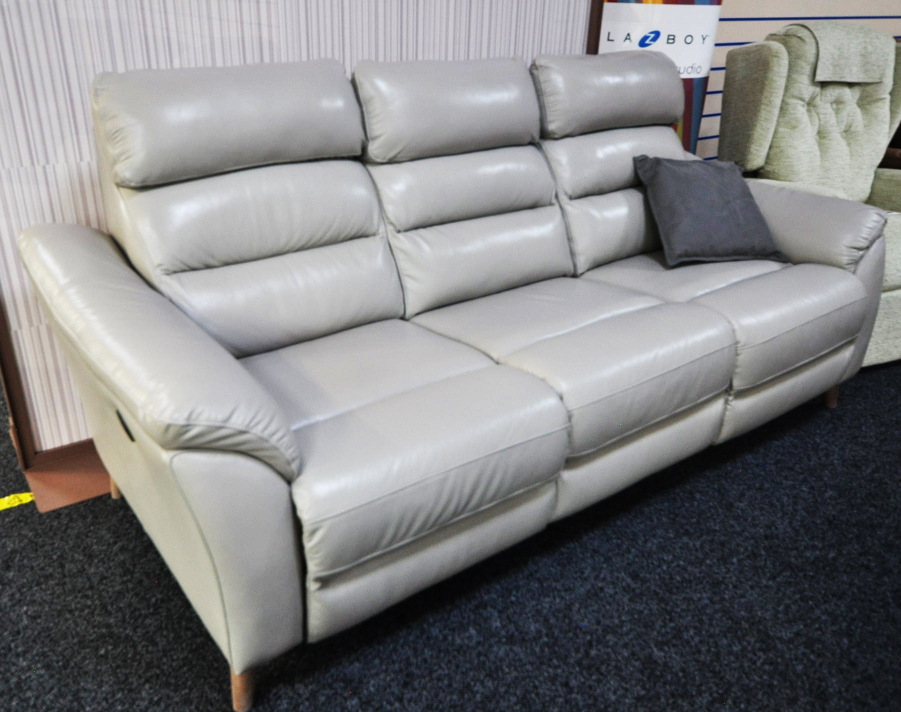 Fairfield Italian Leather Two Piece Grey Sofa Suite