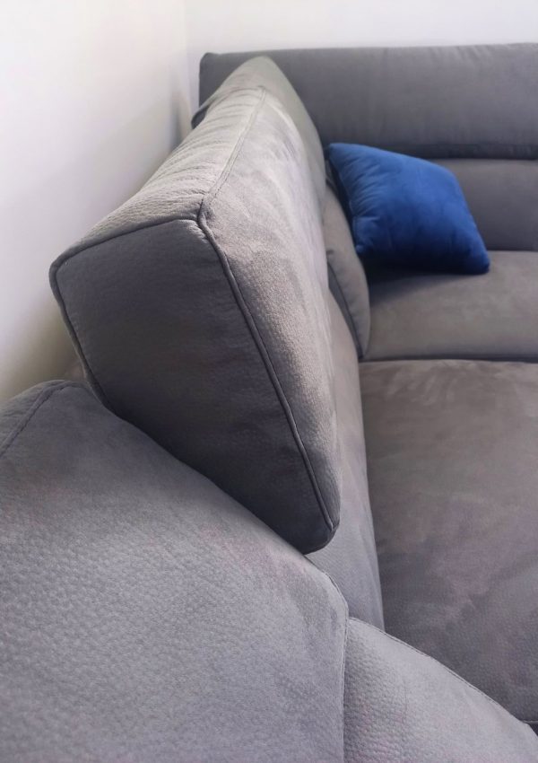 Fallini - Grey Fabric corner reclining sofa 3
