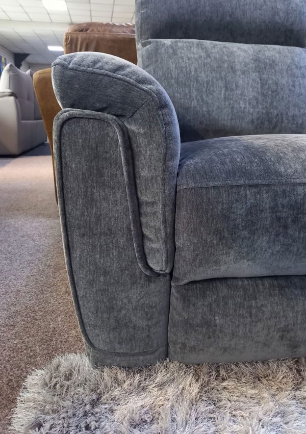 Volante Sofa - Grey fabric 3 seater power recliner & 2 seater static 8