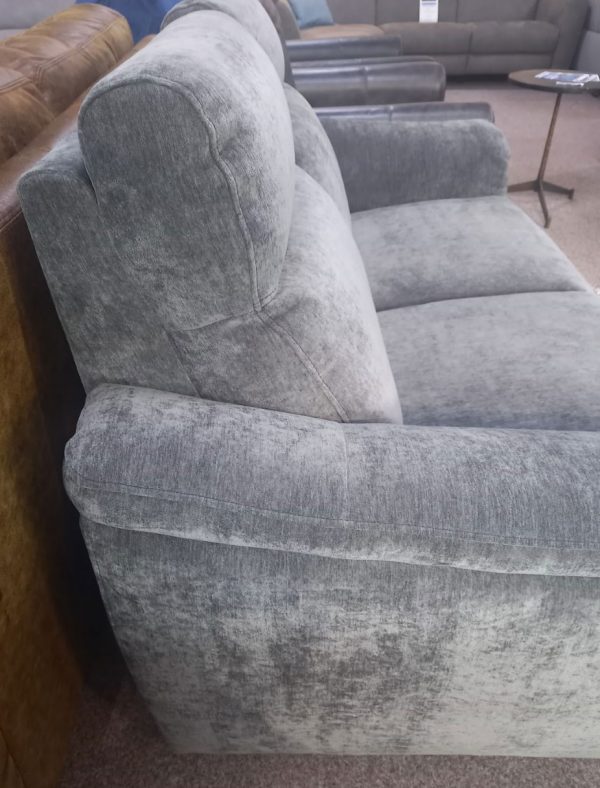 Volante Sofa - Grey fabric 3 seater power recliner & 2 seater static 4