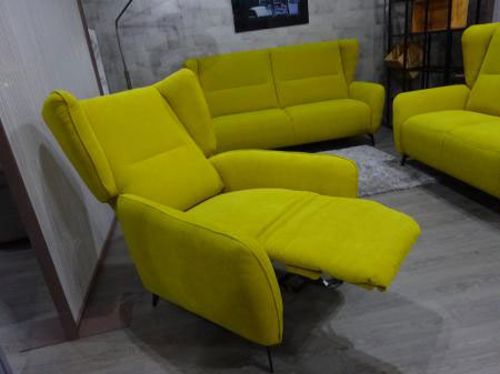 Yellow Fabric Sofa Set 4