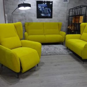 Patrizia – French Designer Velvet Aqua Clean sofa – 3 seater & 2 seater & Recliner Chair