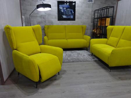 Yellow Fabric Sofa Set 7
