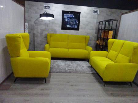 Yellow Fabric Sofa Set