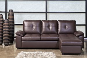 Leather sofa Brown Color with Stool