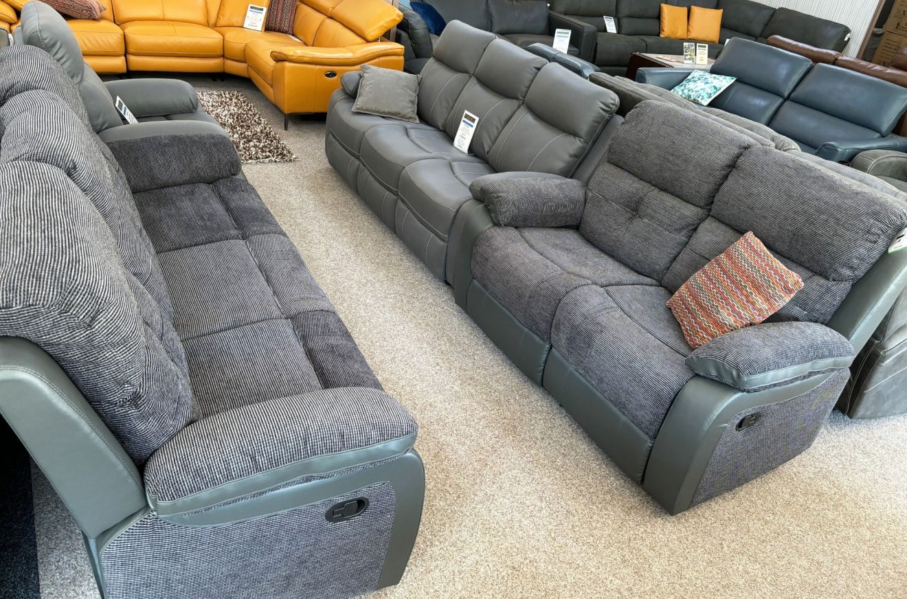 Checkers - Check - Three seater manual reclining sofa and 2 seater ...