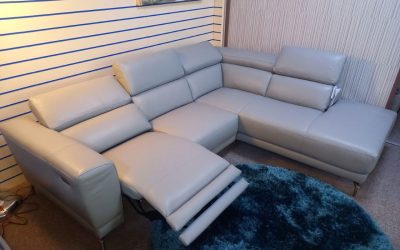 Grey Angled 5 Seater with Leg Rest